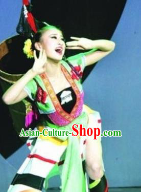 Chinese Traditional Yao Nationality Costume Folk Dance Ethnic Clothing for Women