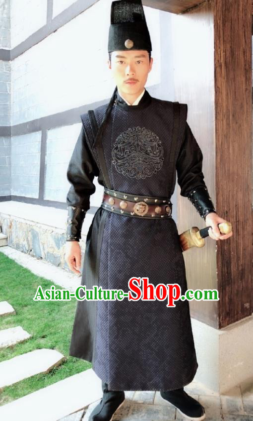 Chinese Traditional Ancient Swordsman Costumes The Rise of Phoenixes Tang Dynasty Imperial Bodyguard Clothing for Men