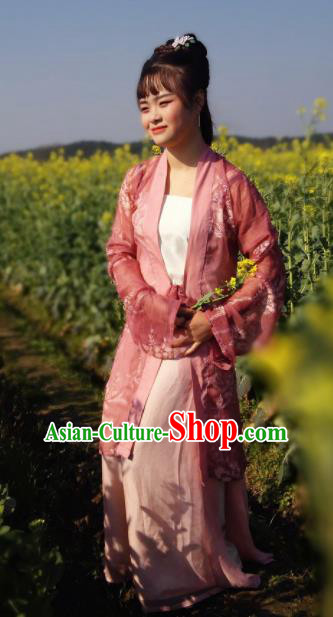 Chinese Traditional Song Dynasty Nobility Lady Costumes Ancient Maidenform Hanfu Dress for Women