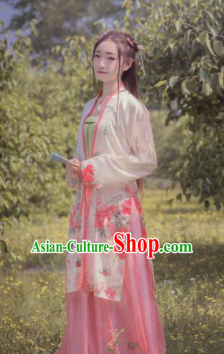 Chinese Traditional Ancient Costumes Song Dynasty Palace Lady Hanfu Dress for Women
