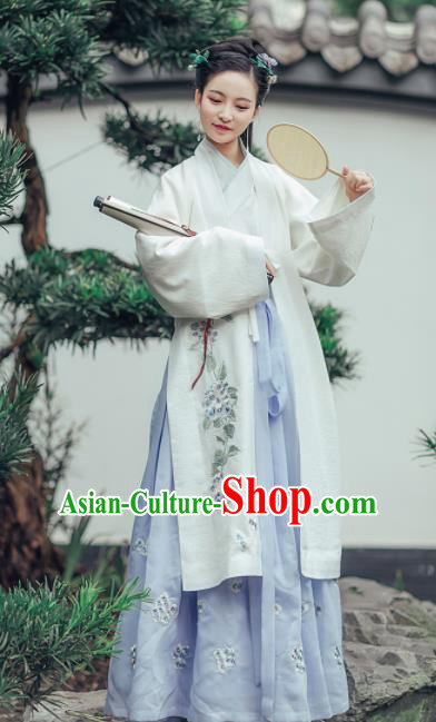 Chinese Ancient Palace Lady Hanfu Han Dynasty Imperial Concubine Queen Embroidered Historical Costumes