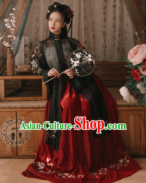 Chinese Ancient Palace Lady Hanfu Han Dynasty Imperial Concubine Queen Embroidered Historical Costumes