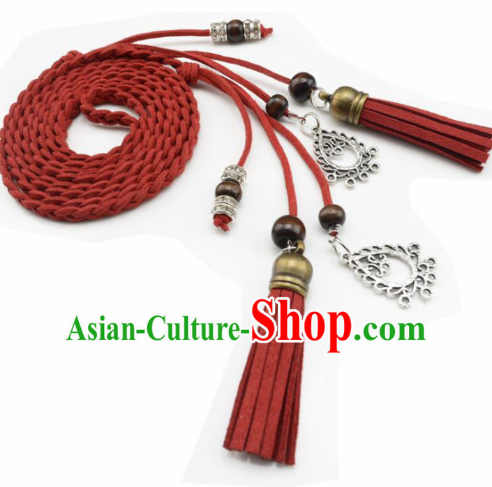 Chinese Ancient Hanfu Hair Accessories Traditional Swordswoman Red Hair Band  for Women