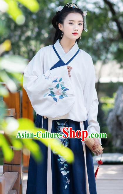 Chinese Ancient Palace Lady Hanfu Han Dynasty Imperial Concubine Queen Embroidered Historical Costumes