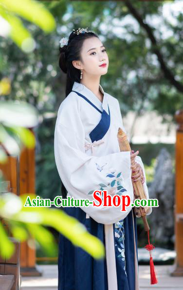 Chinese Ancient Palace Lady Hanfu Han Dynasty Imperial Concubine Queen Embroidered Historical Costumes