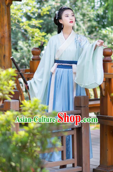 Chinese Ancient Palace Lady Hanfu Han Dynasty Imperial Concubine Queen Embroidered Historical Costumes