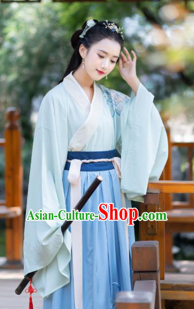 Chinese Ancient Palace Lady Hanfu Han Dynasty Imperial Concubine Queen Embroidered Historical Costumes