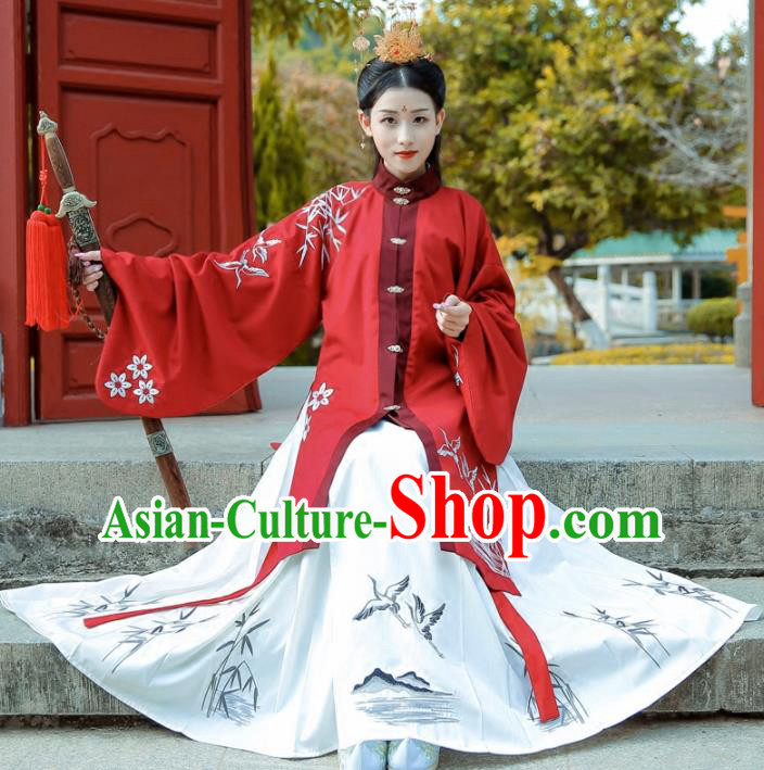 Chinese Ancient Palace Lady Hanfu Han Dynasty Imperial Concubine Queen Embroidered Historical Costumes