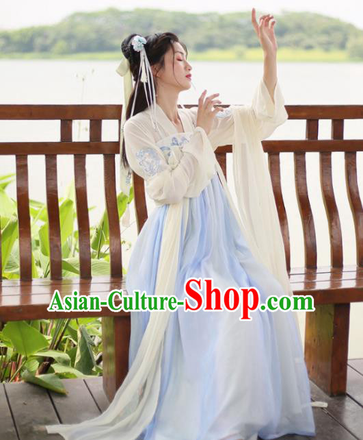Chinese Ancient Palace Lady Hanfu Han Dynasty Imperial Concubine Queen Embroidered Historical Costumes