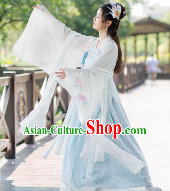 Chinese Ancient Palace Lady Hanfu Han Dynasty Imperial Concubine Queen Embroidered Historical Costumes