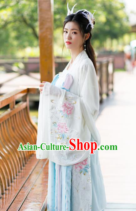 Chinese Ancient Palace Lady Hanfu Han Dynasty Imperial Concubine Queen Embroidered Historical Costumes