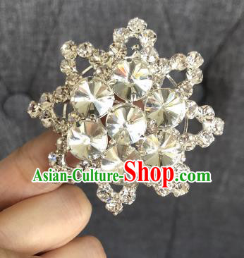 Chinese Traditional Peking Opera Diva Crystal Eight Pointed Star Brooch Jewelry Accessories Ancient Princess Breastpin for Women