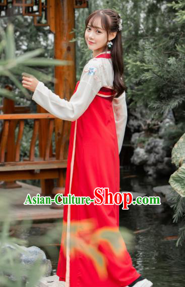 Chinese Ancient Palace Lady Hanfu Han Dynasty Imperial Concubine Queen Embroidered Historical Costumes
