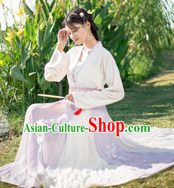 Chinese Ancient Palace Lady Hanfu Han Dynasty Imperial Concubine Queen Embroidered Historical Costumes