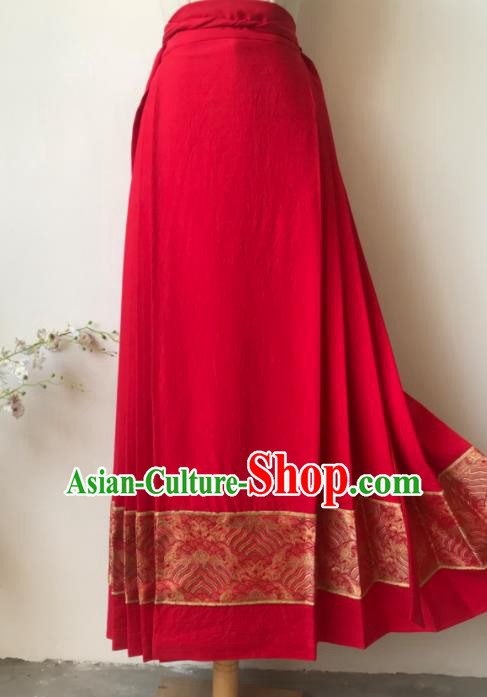Chinese Ming Dynasty Princess Costume Ancient Nobility Lady Red Skirt for Women