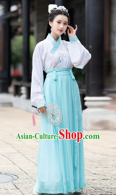 Ancient Chinese Ming Dynasty Princess Historical Costumes Nobility Lady Green Hanfu Dress for Women