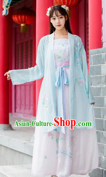 Ancient Chinese Song Dynasty Princess Historical Costumes Nobility Lady Embroidered Hanfu Dress for Women