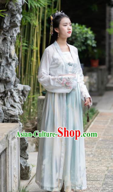 Ancient Chinese Song Dynasty Historical Costumes Nobility Lady Embroidered Hanfu Dress for Women