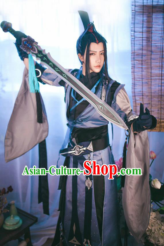 Chinese Traditional Cosplay Swordsman Royal Highness Costumes Ancient Nobility Childe Clothing for Men