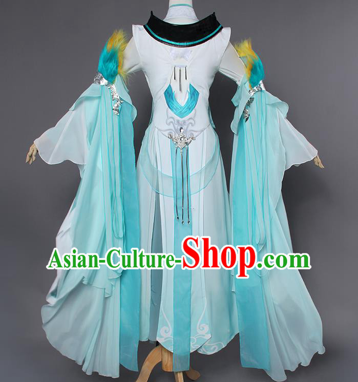 Ancient Chinese Cosplay Costume Chinese Shoes Traditional China Swordsman Clothing and Jewelry Accessories