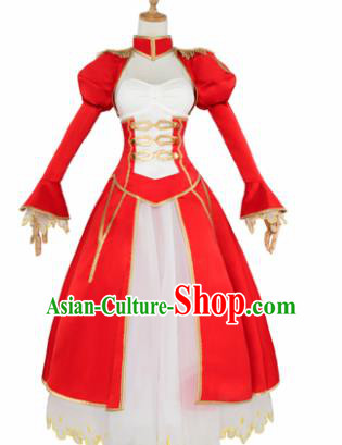 Top Grade Cosplay Queen Costumes Ancient Swordswoman Red Dress for Women