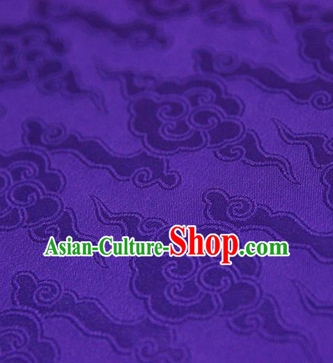 Asian Chinese Traditional Pattern Fabric Ancient Hanfu Purple Brocade Silk Fabric Drapery Material