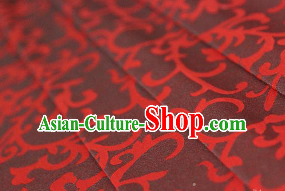 Asian Chinese Traditional Pattern Fabric Ancient Hanfu Jacquard Weave Red Brocade Silk Fabric Drapery Material