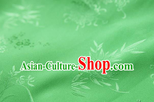 Asian Chinese Traditional Pattern Green Silk Fabric Ancient Hanfu Jacquard Brocade Fabric Drapery Material