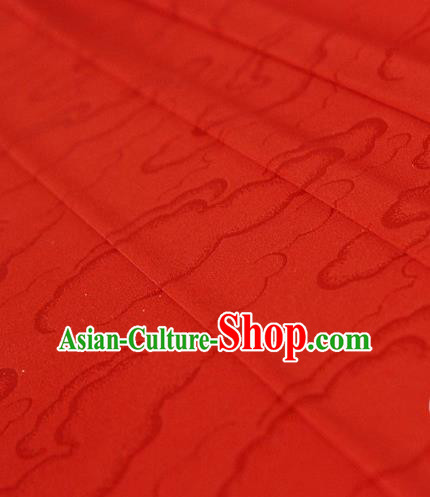 Asian Chinese Traditional Pattern Red Silk Fabric Ancient Hanfu Brocade Fabric Drapery Material