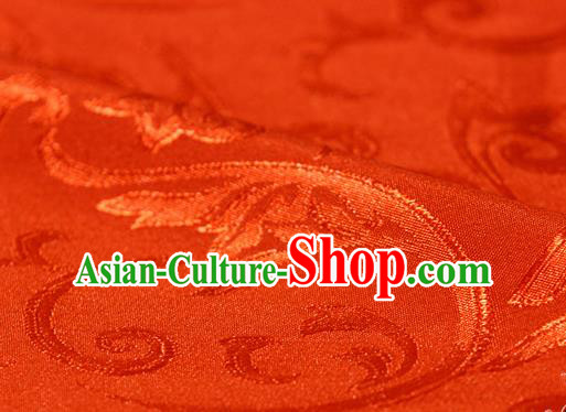 Asian Chinese Traditional Jacquard Silk Fabric Ancient Hanfu Red Brocade Fabric Drapery Material