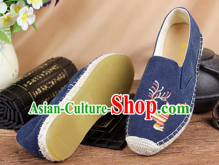 Chinese National Shoes Traditional Cloth Shoes Linen Shoes Embroidered Shoes