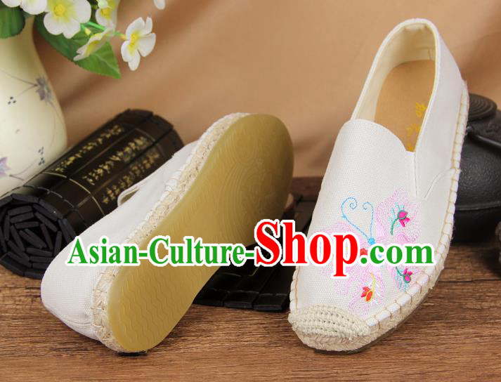 Chinese National Shoes Traditional Cloth Shoes Linen Shoes Embroidered Shoes