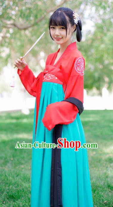 Chinese Ancient Palace Lady Hanfu Han Dynasty Imperial Concubine Queen Embroidered Historical Costumes