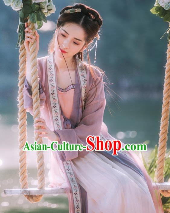 Chinese Ancient Palace Lady Hanfu Han Dynasty Imperial Concubine Queen Embroidered Historical Costumes