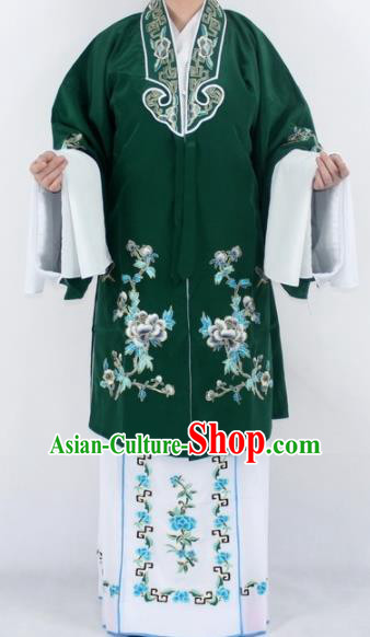 Chinese Traditional Peking Opera Actress Costumes Ancient Nobility Lady Green Cloak for Women