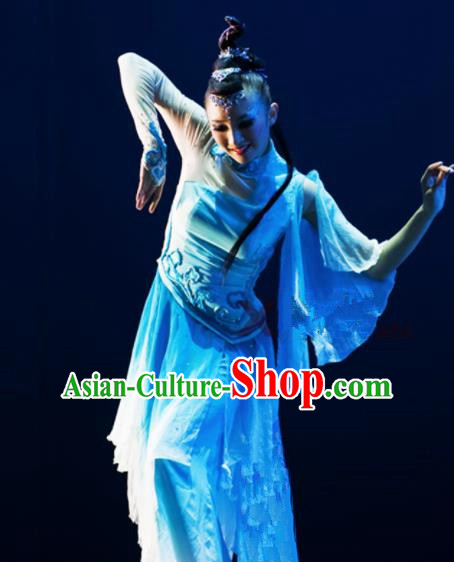 Chinese Traditional Classical Dance Costumes Yanko Dance Umbrella Dance Dress for Women