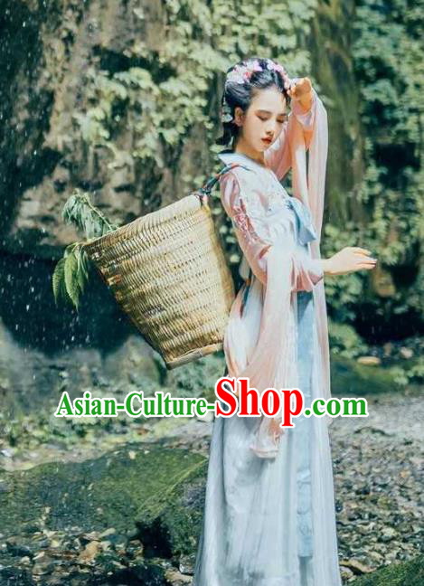 Chinese Ancient Palace Lady Hanfu Han Dynasty Imperial Concubine Queen Embroidered Historical Costumes