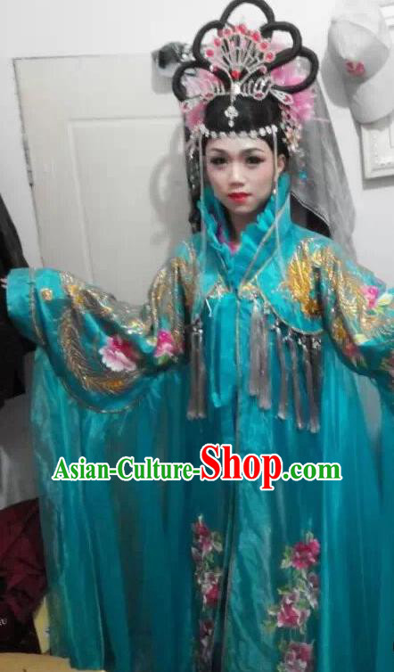 Traditional Chinese Tang Dynasty Costume Ancient Imperial Consort Embroidered Blue Hanfu Dress for Women