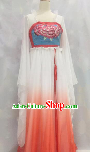 Traditional Chinese Tang Dynasty Historical Costumes Ancient Palace Lady Embroidered Dress for Women