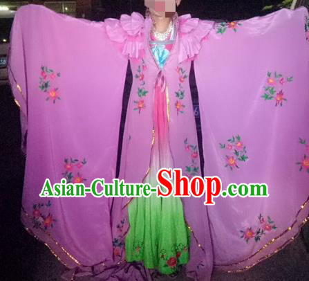 Traditional Chinese Tang Dynasty Imperial Consort Historical Costumes Ancient Embroidered Pink Hanfu Dress for Women