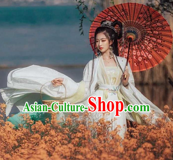 Chinese Ancient Palace Lady Hanfu Han Dynasty Imperial Concubine Queen Embroidered Historical Costumes