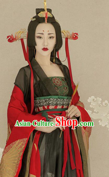 Chinese Ancient Palace Lady Hanfu Han Dynasty Imperial Concubine Queen Embroidered Historical Costumes