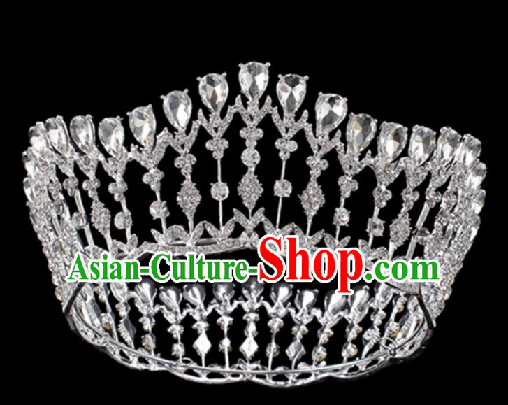 Baroque Style Bride Hair Accessories Queen Crystal Royal Crown for Women