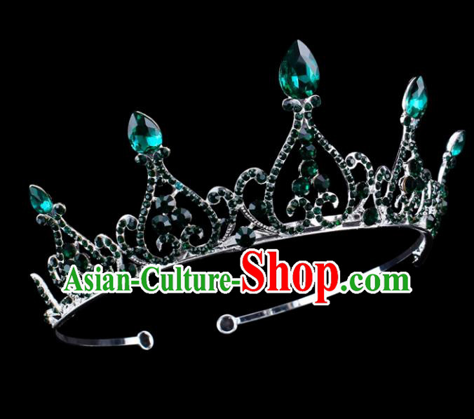 Top Grade Baroque Queen Crystal Hair Clasp Royal Crown Bride Retro Wedding Hair Accessories for Women