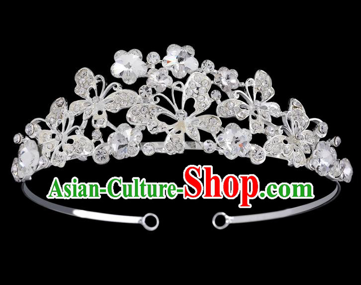 Handmade Top Grade Baroque Crystal Butterfly Hair Clasp Royal Crown Bride Retro Wedding Hair Accessories for Women