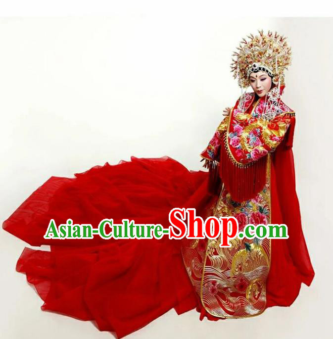 Chinese Tang Dynasty Empress Embroidered Wedding Costumes Ancient Palace Hanfu Dress for Women