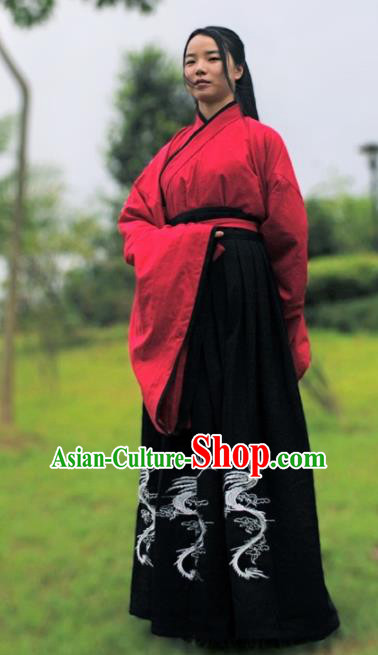 Traditional Chinese Ancient Han Dynasty Swordswoman Costumes for Women