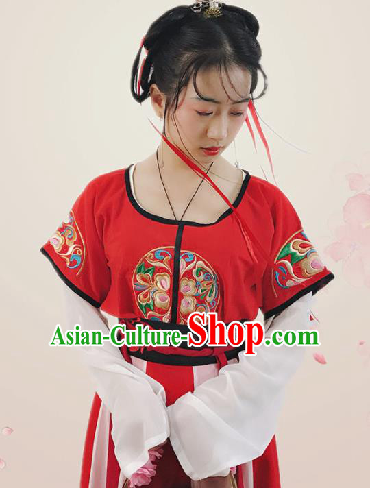 Ancient Chinese Tang Dynasty Court Princess Embroidered Costumes for Women