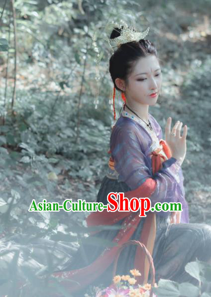 Chinese Ancient Palace Lady Hanfu Han Dynasty Imperial Concubine Queen Embroidered Historical Costumes