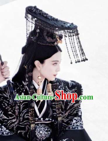 Chinese Ancient Qin Dynasty Queen Hair Accessories Phoenix Coronet Hats for Women